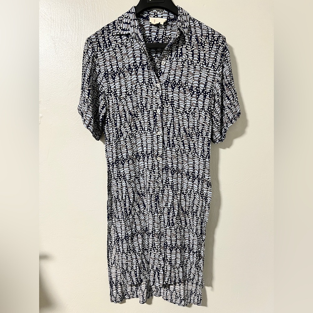 Anthropologie By Anthropologie Abstract Print Viscose Button Down Tunic XS